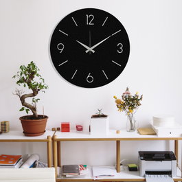 Wallity Reloj de Pared Decorativo de Metal Negro